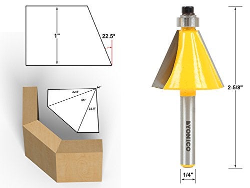 YONICO Router Bits Bevel Edge Forming Set 5 Bit 1/4-Inch Shank 13508q - Image 4