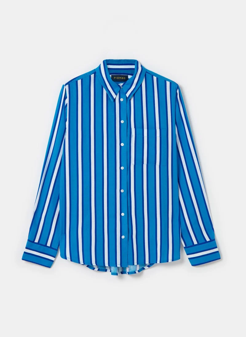 Ovs Striped Shirt In Linen And Viscose