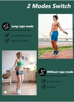 AHAKAC Dual Purpose Digital Jump Rope - Adjustable Counting Skipping Rope - Multimode Skipping Rope with Calories - 360° anti-winding - Cordless Jumping Rope for Fitness Exercise Gym  - Image 2