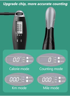 AHAKAC Dual Purpose Digital Jump Rope - Adjustable Counting Skipping Rope - Multimode Skipping Rope with Calories - 360° anti-winding - Cordless Jumping Rope for Fitness Exercise Gym  - Image 3