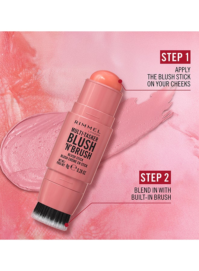 RIMMEL LONDON Multi-Tasker Blush'N'Brush Stick - Fushia Glam, 8g - Image 3