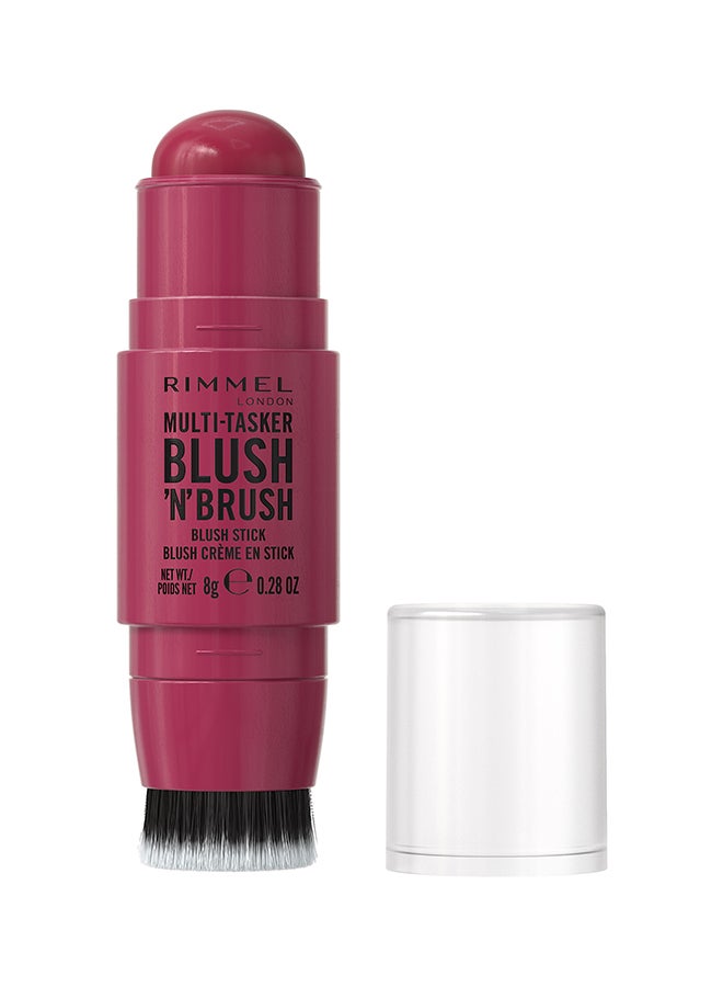 RIMMEL LONDON Multi-Tasker Blush'N'Brush Stick - Fushia Glam, 8g - Image 1