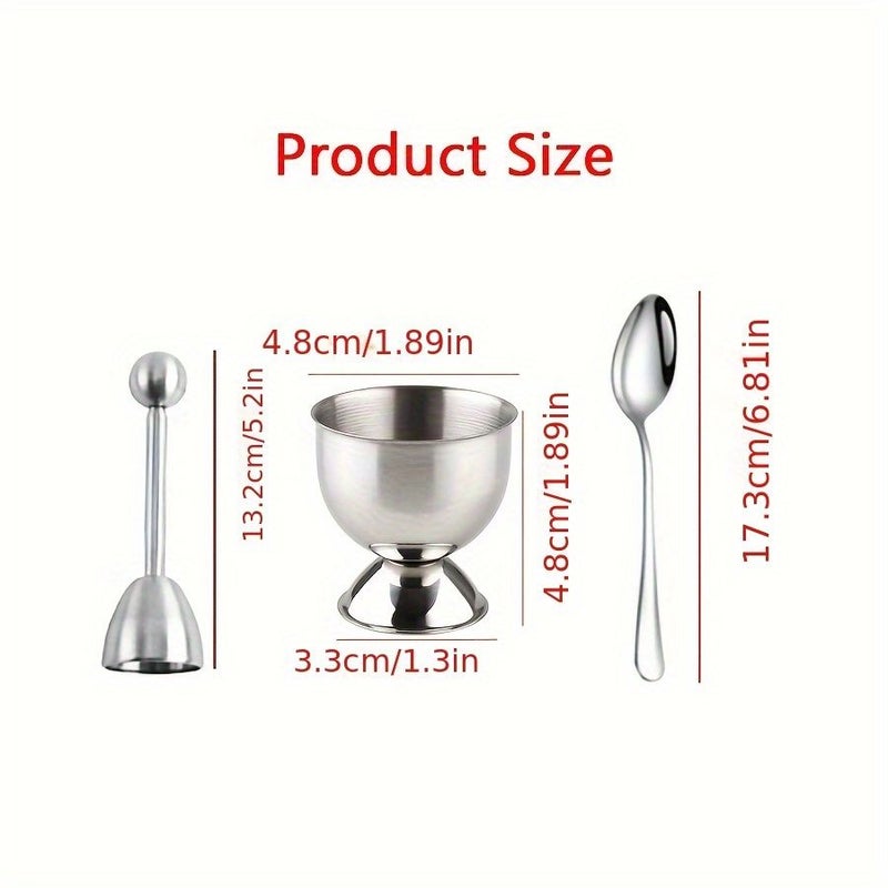 Mix 5Pcs Egg Cup Set With Stainless Steel Egg Sheller And Spoons For Breakfast European Kitchen Tool - Image 5