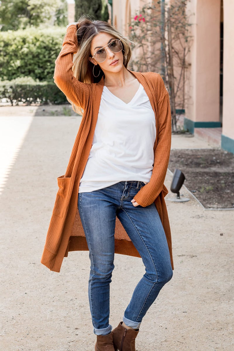 Tickled Teal Women's Scarlett Cardigan (Medium, Burnt Orange) - Image 2