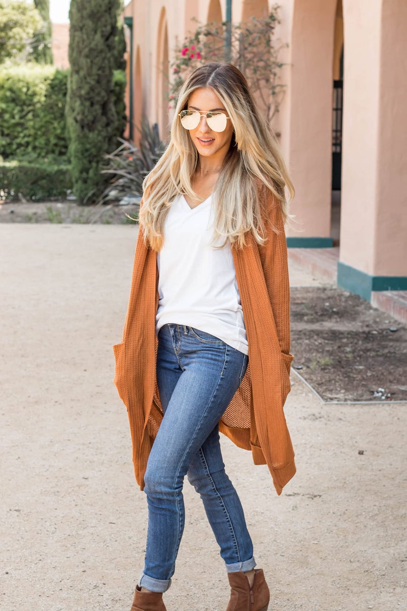 Tickled Teal Women's Scarlett Cardigan (Medium, Burnt Orange) - Image 3
