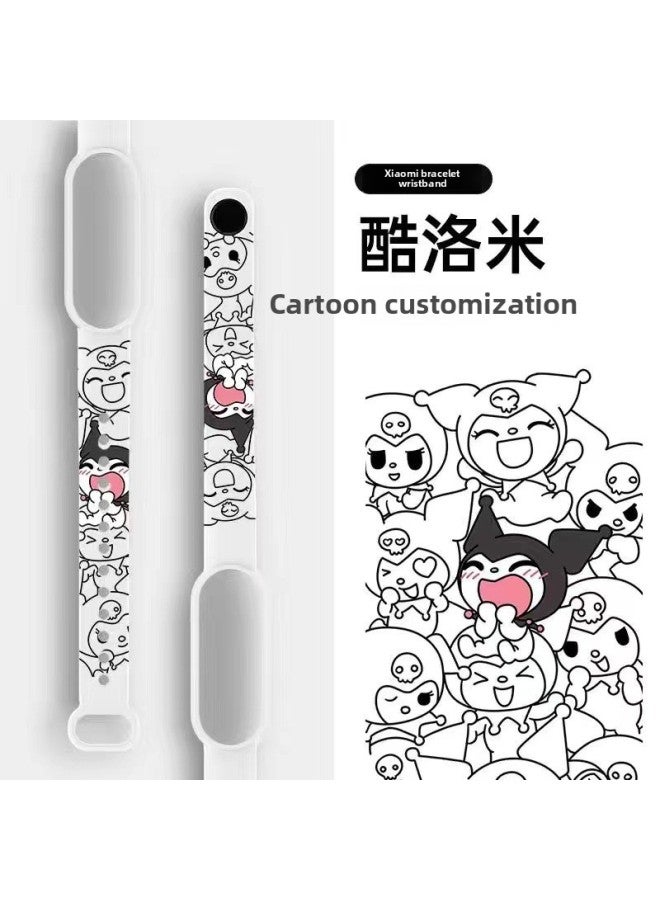 For Mi Band 3/4 Strap Mi Band 5/6 Generation Cartoon Printed Mi Band 7 Replacement Wristband Now-Color:Wild Rose-Specifications:Meters 8/9 Universal  - Image 3