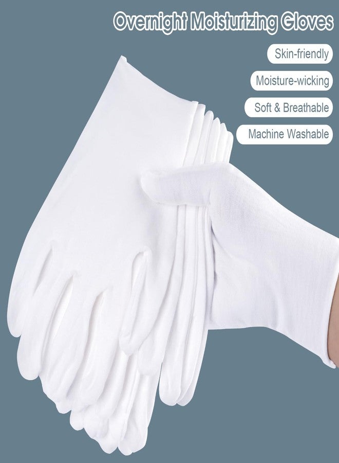 Hoiny 24 Pcs White Cotton Gloves for Dry Hands & Eczema, Moisturizing Sleeping Gloves for Men and Women, Stretchy Breathable Work Glove for Eczema, Jewelry Inspection, Spa - Image 4