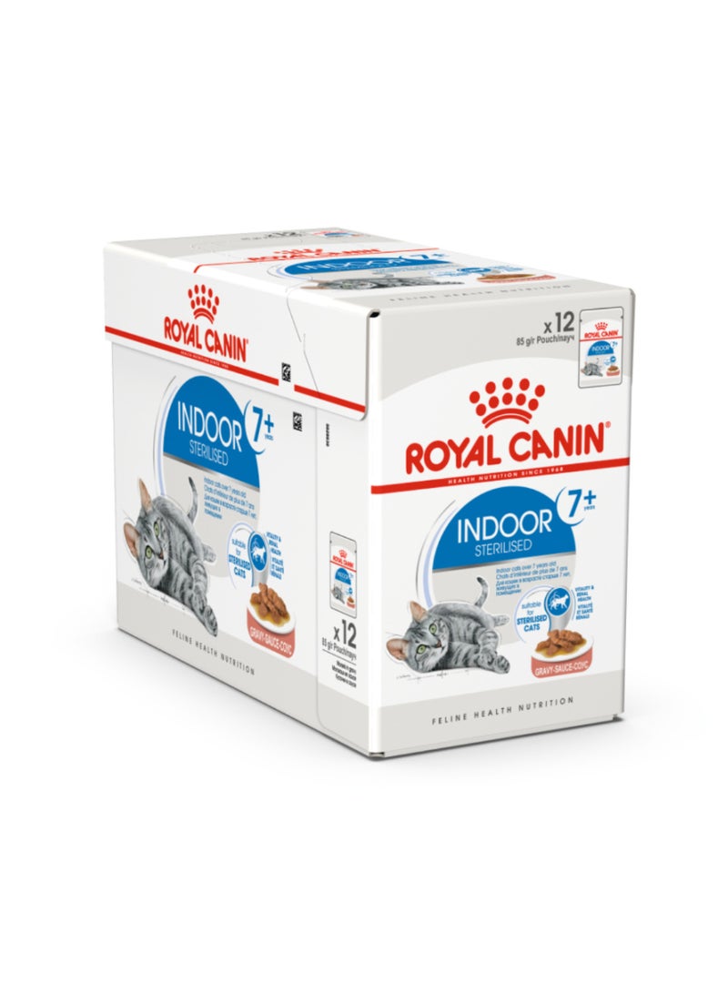 رويال كانين طعام رويال كانين الرطب في المرق للقطط المعقمة داخل المنزل (7 سنوات فأكثر) - 12 × 85 جم - Image 1