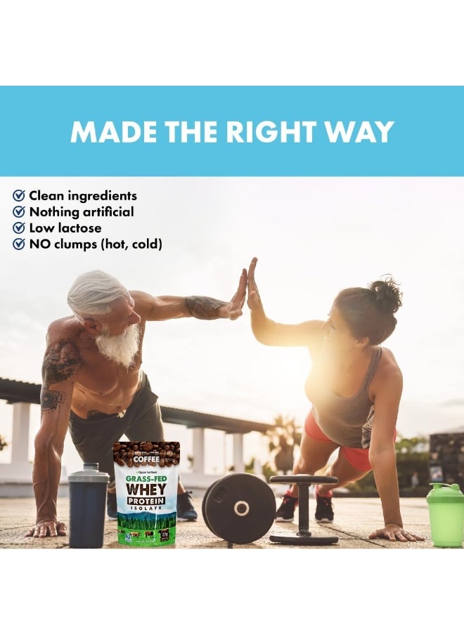 Opportuniteas Coffee Whey Protein Powder - Low Carb & Keto Friendly - Grass Fed Whey Isolate + Colombian Coffee - 60 Mg Caffeine For Energy - Pre Or Post Workout Drink Mix, Latte, Shake & Smoothie - 1 Pound  - Image 4
