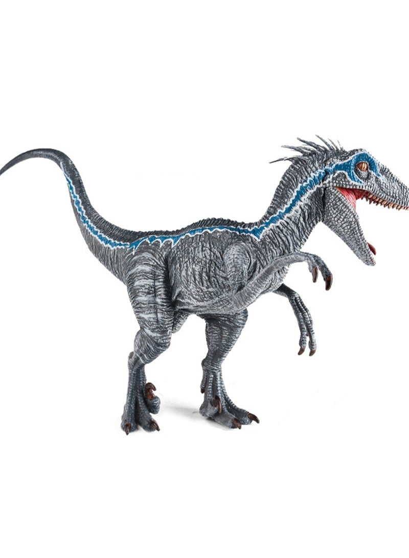 Jurassic Dinosaur Model Series Simulated Dinosaur Static Toy Model(Tyrannical Blue Raptor (Moveable Mouth And Arms)) - Image 1