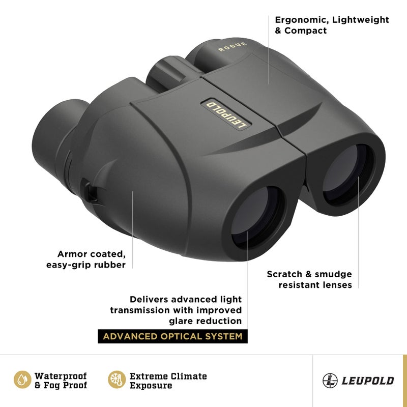 Leupold BX-1 Rogue Binoculars, 10x25mm (59225) - Image 2