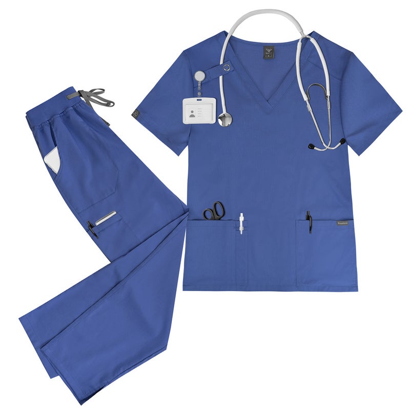 42020-Sky Blue Medical Scrubs Set - High-Quality ICU Surgical Uniforms