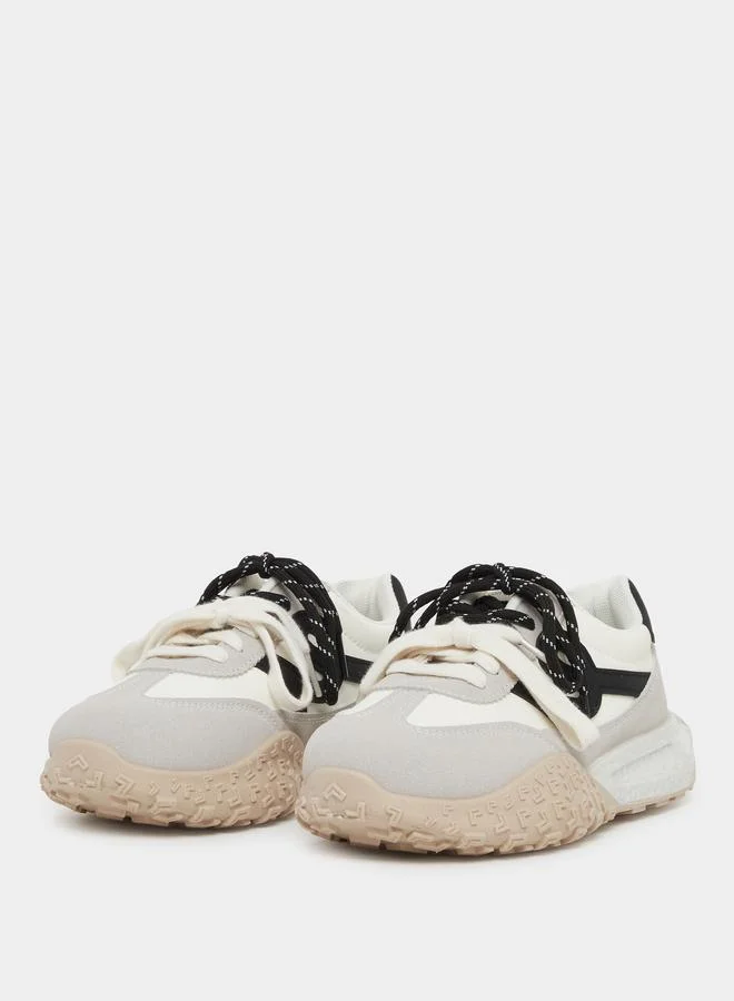 Styli Styli Panelled Chunky Sole Lace Up Sneakers