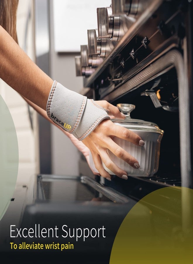 أربطة معصم قابلة للتعديل من BraceUP للرجال والنساء - أربطة معصم للتمارين الرياضية، دعامة ضغط للمعصم لعلاج متلازمة النفق الرسغي، جبيرة للمعصم لعلاج التهاب الأوتار، مقاس واحد قابل للتعديل (عبوة من قطعتين) - Image 3