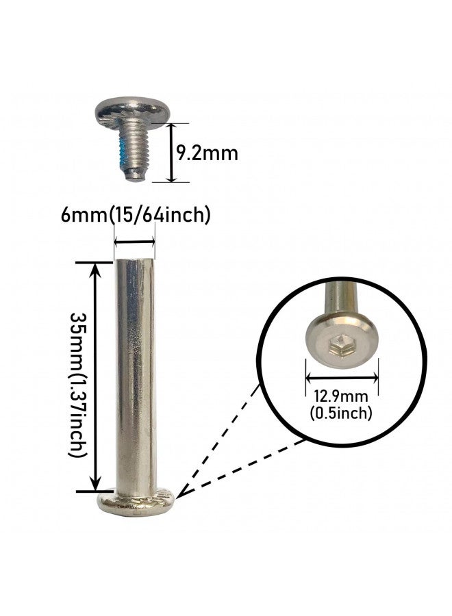 SCStyle SCStyle Inline Skate Wheel 15/64" Shaft Hex Socket Screw (10XSilver) Set of 10  - Image 2