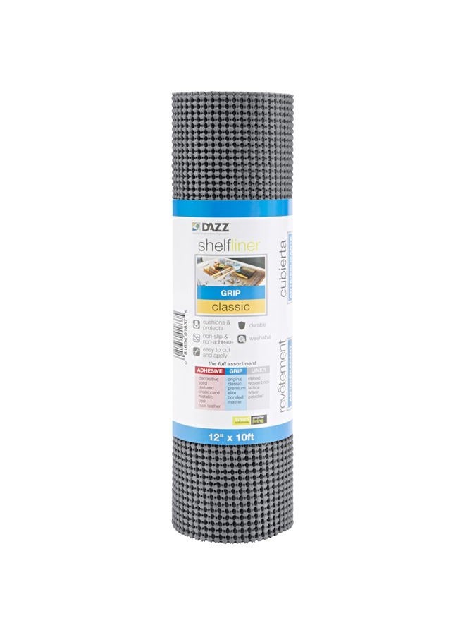 Smart Design DAZZ Grip Classic Shelf Liner, Graphite Gray, 12" X 10' - Image 4