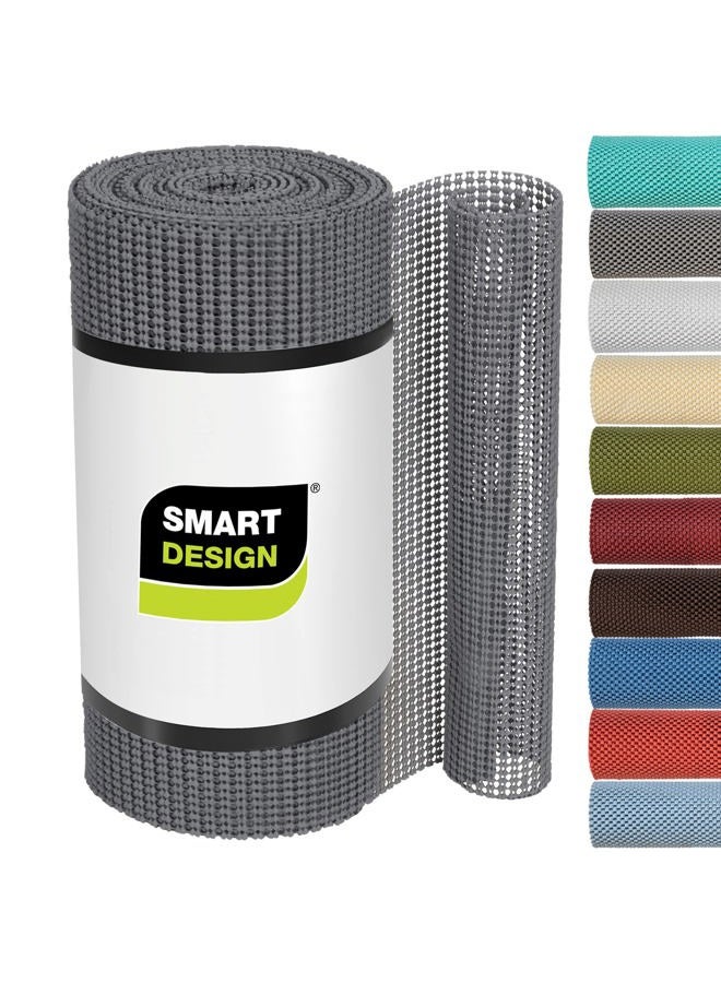 Smart Design DAZZ Grip Classic Shelf Liner, Graphite Gray, 12" X 10' - Image 1