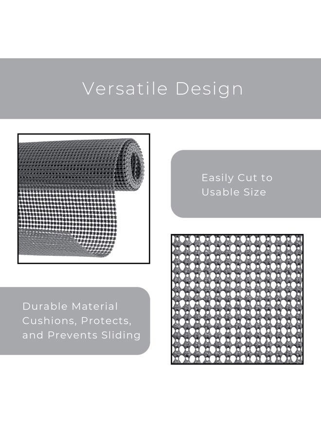 Smart Design DAZZ Grip Classic Shelf Liner, Graphite Gray, 12" X 10' - Image 5