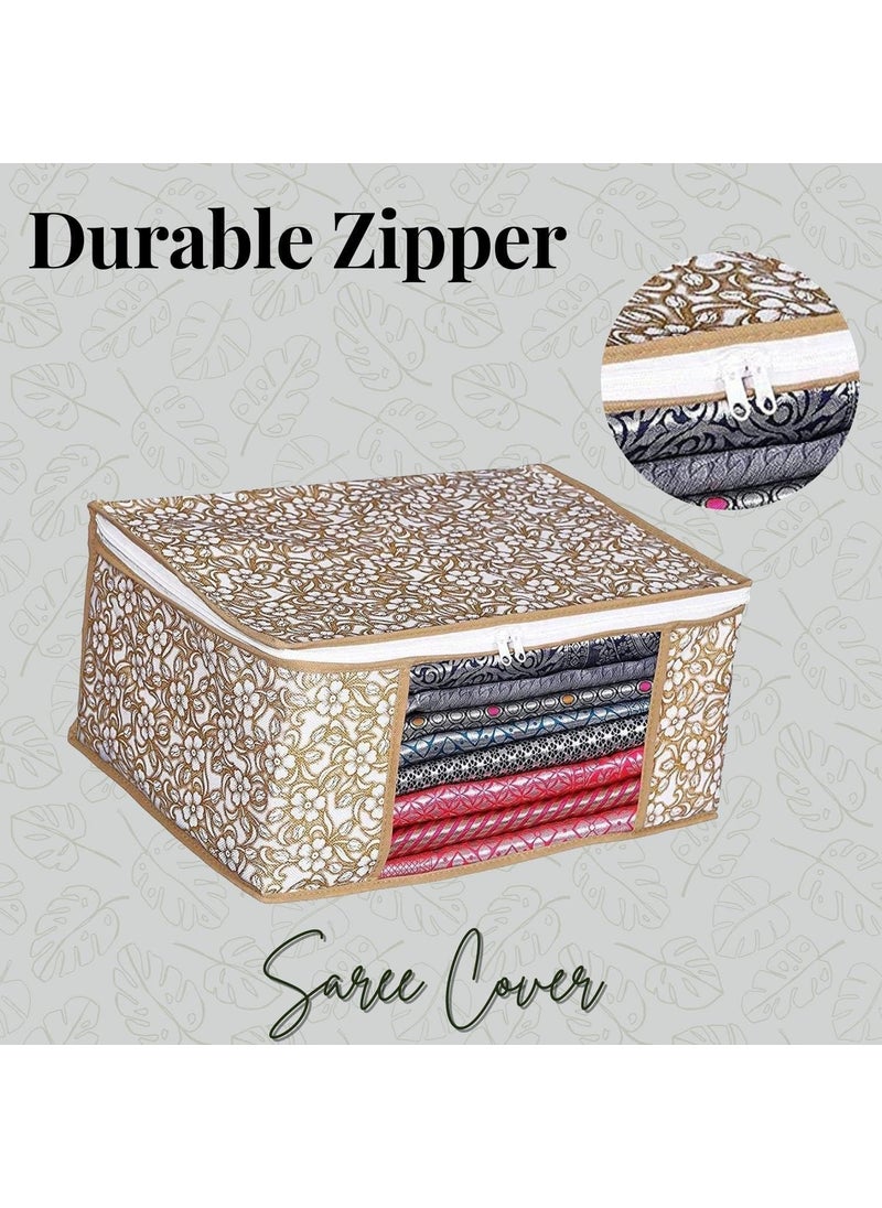 Perpetual perpetual Cloth Organizer For Wardrobe Cupboard Organizer for Clothes Foldable and Stackable Closet Organizer Drawer Organiser for Clothes Multi Purpose Plastic Shirts Tops Dress Set Of 3  - Image 3