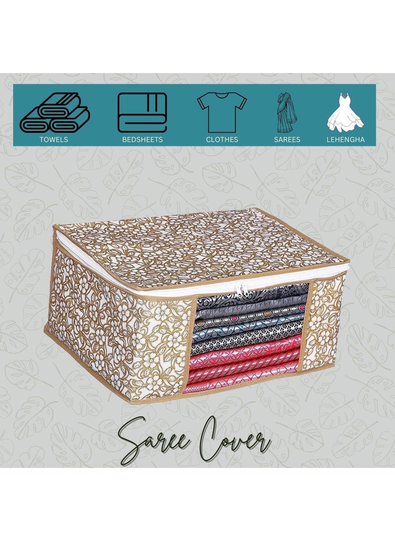 Perpetual perpetual Cloth Organizer For Wardrobe Cupboard Organizer for Clothes Foldable and Stackable Closet Organizer Drawer Organiser for Clothes Multi Purpose Plastic Shirts Tops Dress Set Of 3  - Image 5