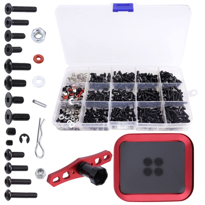 Hobbyfire 524pcs RC SCREW KIT RC مجموعة أدوات إصلاح مجموعة M3 M4 مسامير سداسية القشرة الجوز مقاطع جسم الجهاز مع صينية المسمار وأدوات وجع السداسي السداسية 17/8 1/10 1/12 مقياس RC CARS CARS TRUCTS CARAWLER - Image 1
