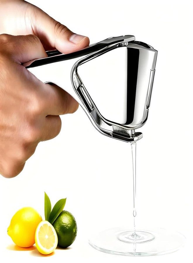 iStarcas Lemon Squeezer, Stainless Steel Lemon Juicer, Hand Juicer, Manual Citrus Squeezer, Handheld Squeeze Lemons Citrus Lime Orange (Silver) - Image 1
