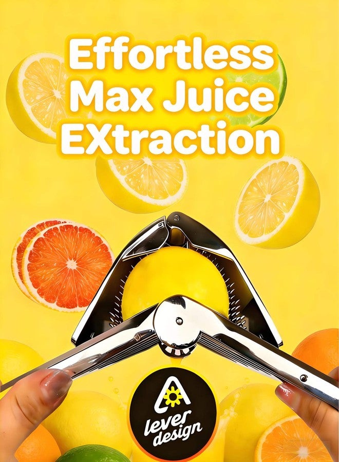 iStarcas Lemon Squeezer, Stainless Steel Lemon Juicer, Hand Juicer, Manual Citrus Squeezer, Handheld Squeeze Lemons Citrus Lime Orange (Silver) - Image 2