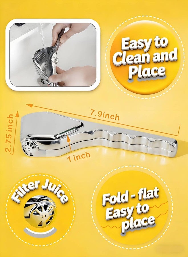 iStarcas Lemon Squeezer, Stainless Steel Lemon Juicer, Hand Juicer, Manual Citrus Squeezer, Handheld Squeeze Lemons Citrus Lime Orange (Silver) - Image 5