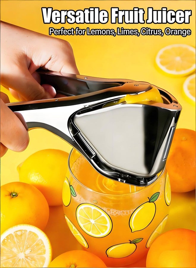 iStarcas Lemon Squeezer, Stainless Steel Lemon Juicer, Hand Juicer, Manual Citrus Squeezer, Handheld Squeeze Lemons Citrus Lime Orange (Silver) - Image 3