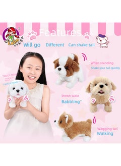 Generic Le Jier Electric Plush Dog Baby Cat Golden Hair Teddy Children Call Walking Puppy Hair Toy-Color:Q030 White Rabbit  - Image 4