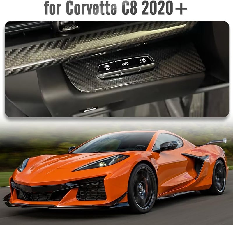 Yipmotiv Carbon Fiber Headlight Panel Cover for Corvette C8 (2020-2023) - Interior Switch Button Trim - Image 4