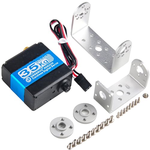Wishiot RDS3235 Digital Servo Robot Servo Coreless Motor 35KG High Torque Metal Gear DC574V with U Shaped Servo Bracket Arm Plate for DIY Robotic270 Degree - Image 1