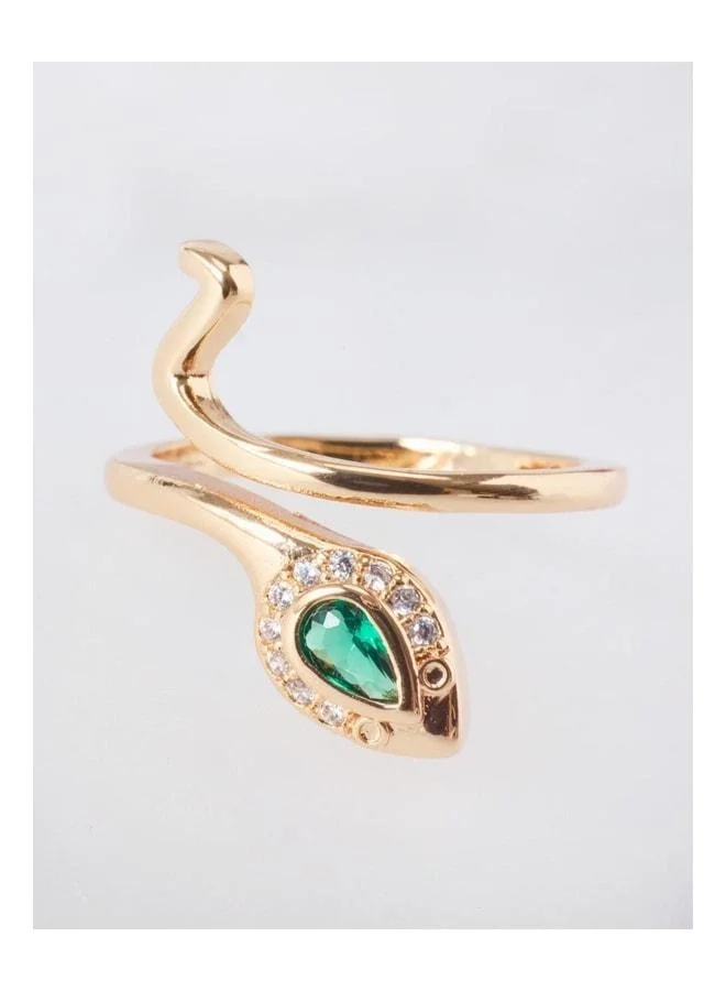 Jimmy Key Mixed Snake Figure Shiny Stone Ring.