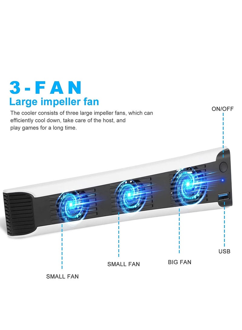 External USB Cooling Fan for PS5 Temperature Cooler 3 Fans Plug and Play Silent for Sony Playstation 5 Disc and Digital - Image 5