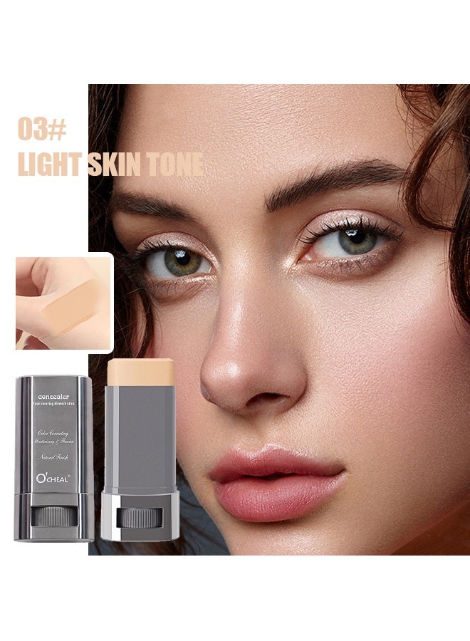 اوكيل خافي العيوب لتغطية الوجه ، قلم أساس نود ، عصا كريم الأساس غير اللامعة ، عصا كريم الأساس الكريمي الخفيف للوجه ، لامع طويل الأمد # 03 بشرة فاتحة ، 30 جرام - Image 2