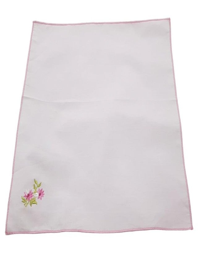 ANVIK Women/Lady Cotton Embroidery Floral Handkerchief .Hanky for Kids Girls for School Size 33cm by 33 cm (Multicolour) Pack of 6 (Multicolour) - Image 2