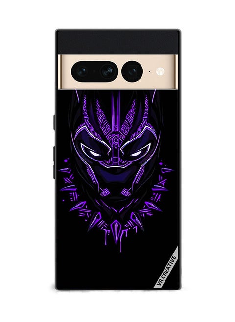 Protective Case Cover For Google Pixel 7 Pro Black Panther Design Multicolour