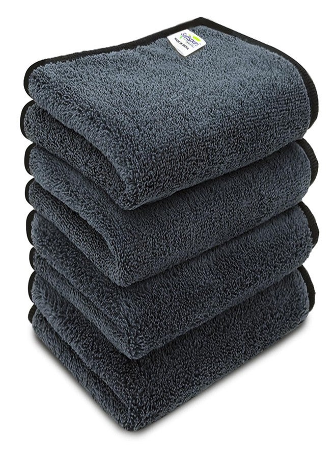 SOFTSPUN Microfiber Baby Hand & Face Wipes 280 GSM 20x30 Cms 4 Piece Towel Set Grey! Super Soft & Comfortable for Newborn Baby and Kids Quick Drying Ultra Absorbent in Small Size. - Image 1