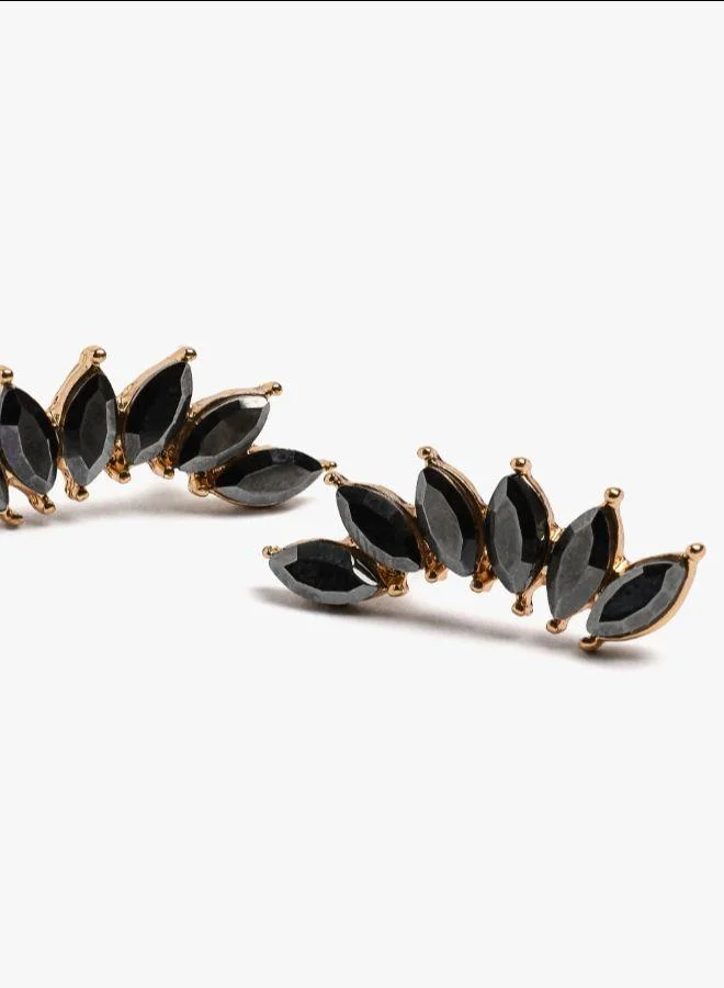 بارفوا أقراط الأوراق مع البلورات