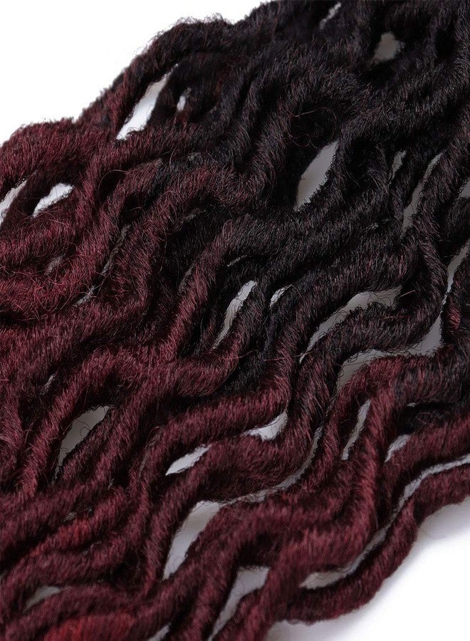 Liyate 18 Inch Goddess Faux locs Crochet Hair 6 Packs/Lot Soft Gypsy Locs Wavy Crochet Braids Dreadlocks 3Tone Curly Wavy Twist Braiding Hair Extensions African Roots Braid(1B/99J/530#) - Image 5