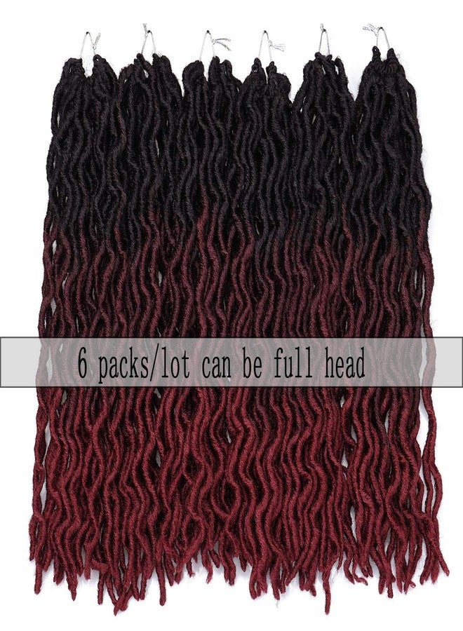 Liyate 18 Inch Goddess Faux locs Crochet Hair 6 Packs/Lot Soft Gypsy Locs Wavy Crochet Braids Dreadlocks 3Tone Curly Wavy Twist Braiding Hair Extensions African Roots Braid(1B/99J/530#) - Image 3