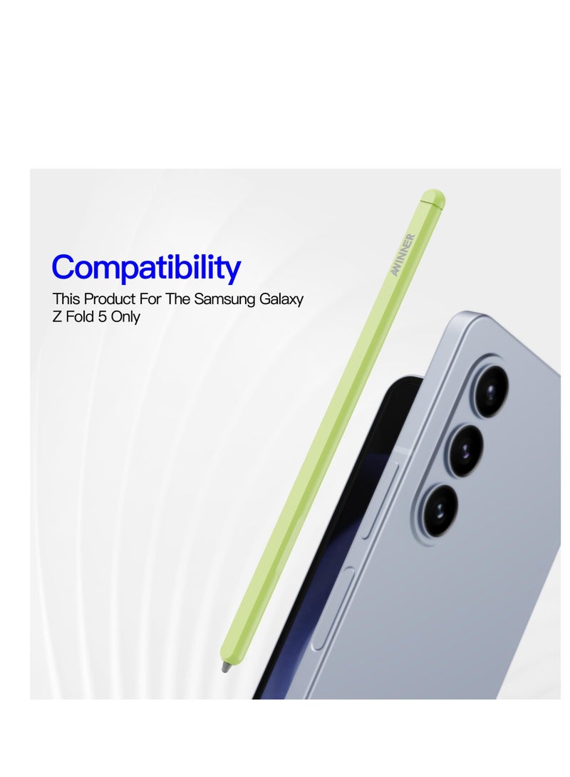 Excefore أقلام Z Fold 5 Stylus متوافقة مع قلم Samsung Galaxy Z Fold5 Slim، أقلام Stylus جديدة مضغوطة، رأس قلم رفيع 1.5 مم، 4096 مستوى ضغط + أطراف/أقلام (أخضر) - Image 3
