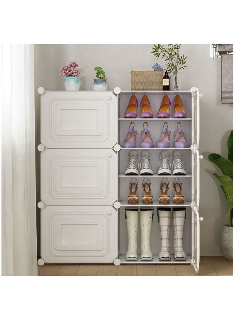 Cool Baby COOLBABY Household Shoe Cabinet,24 Pairs Portable Shoe Rack Organizer,Multilayer,Dust proof,Large Capacity,2 Rows 6 Layers 85 * 32 * 96CM Black - Image 3