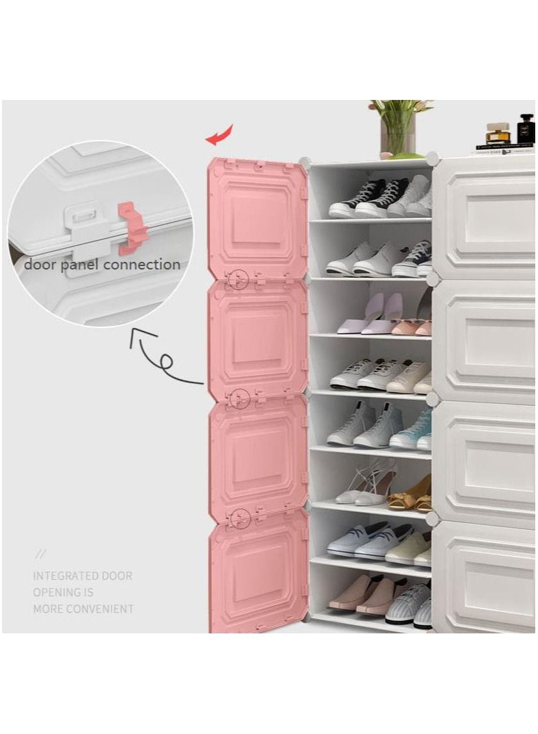 Cool Baby COOLBABY Household Shoe Cabinet,24 Pairs Portable Shoe Rack Organizer,Multilayer,Dust proof,Large Capacity,2 Rows 6 Layers 85 * 32 * 96CM Black - Image 4