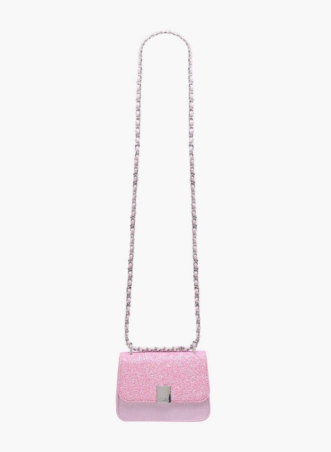 Barbie Glittery Crossbody Bag with Chain Strap - Image 3