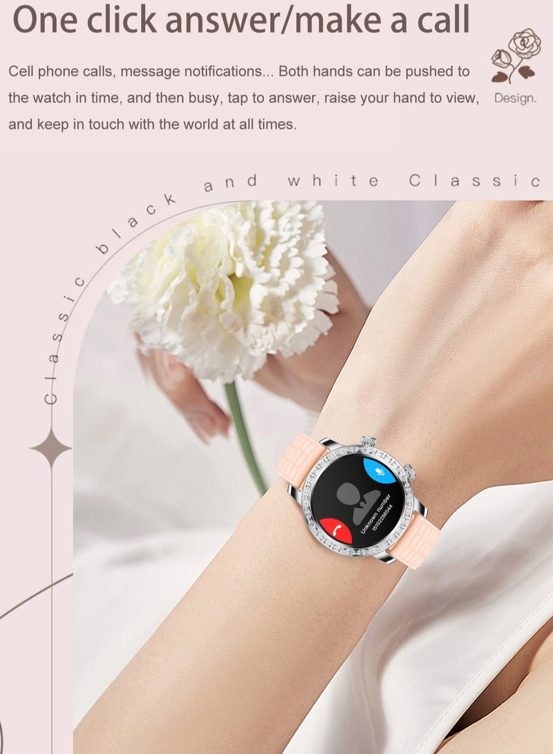 AROAQ Z95 Smart Watch, Waterproof HD AMOLED Mini Smart Watch With Two Straps, Gesture Answering Health Monitoring Full Touch Fitness Tracker Watch With Multiple Sports Modes, (Silver) - Image 5