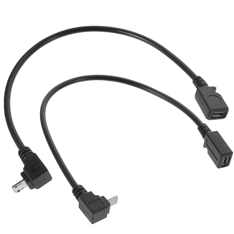 Micro USB Right Angle Adapter Cable 2 Pack Fast Charging Data Transfer Android - Image 2