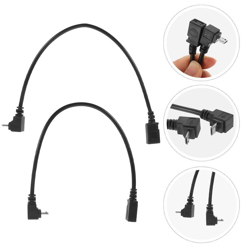 Micro USB Right Angle Adapter Cable 2 Pack Fast Charging Data Transfer Android - Image 4