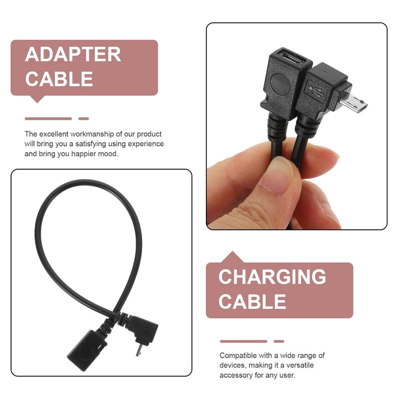 Micro USB Right Angle Adapter Cable 2 Pack Fast Charging Data Transfer Android - Image 5