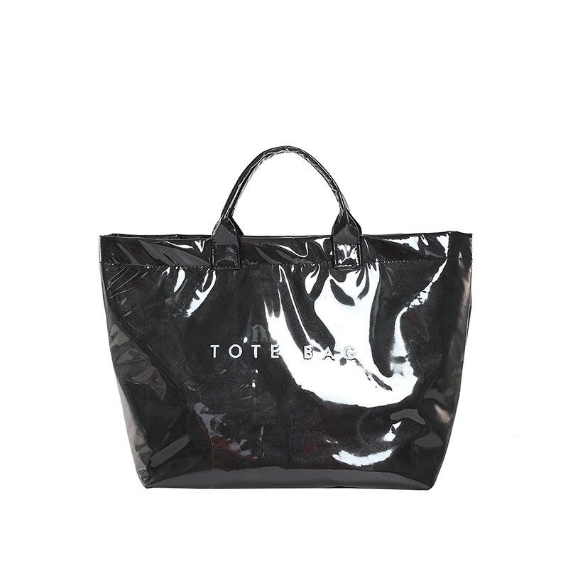 Korean Style Pvc Large-Capacity Printed Letter Handbag Ins Trend Versatile Retro Dupont Paper Women'S Bag - Image 1